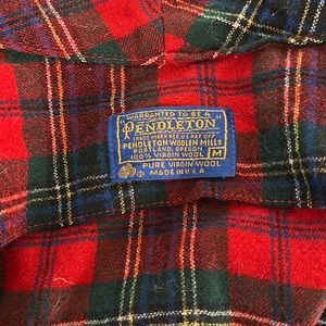 Pendleton Red and Green Plaid Wool Robe